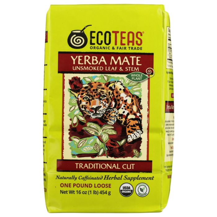 ECO TEA: Organic Loose Yerba Mate Traditional Cut, 1 lb