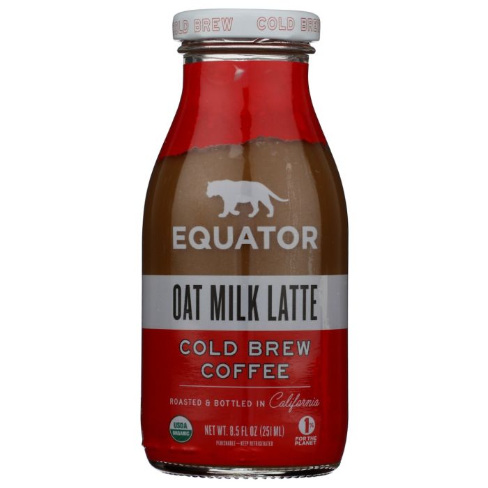 EQUATOR: Oat Milk Latte Organic Cold Brew Coffee, 8.5 fo
