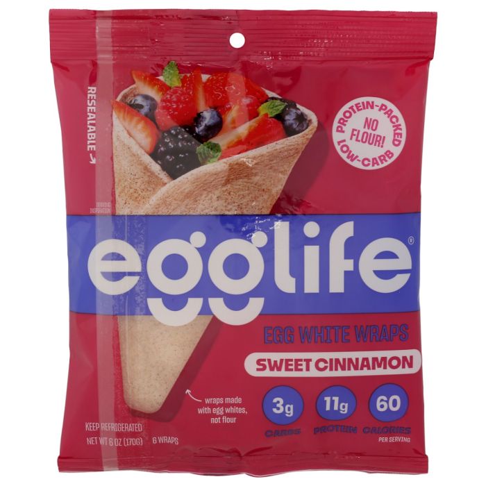 EGGLIFE: Sweet Cinnamon Egg White Wraps, 6 oz
