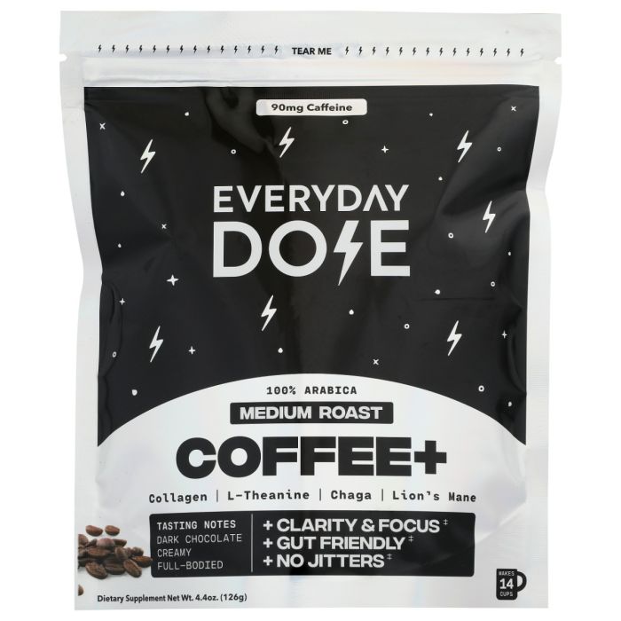 EVERYDAY DOSE: Coffee Plus Medium Roast Powder, 4.4 oz