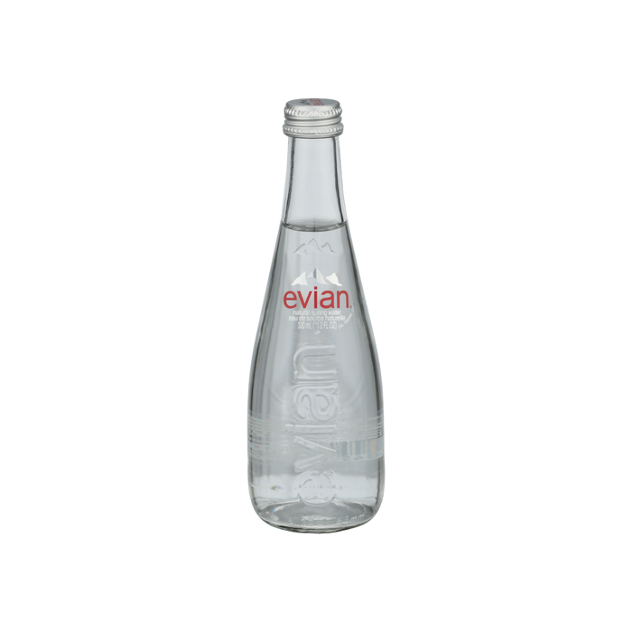 EVIAN: Still Water Glass Bottle, 11.2 fo