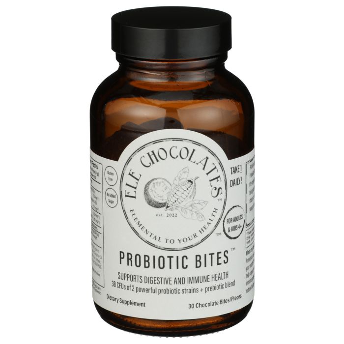 ELE CHOCOLATE: Chocolate Probiotic Bites, 30 pc
