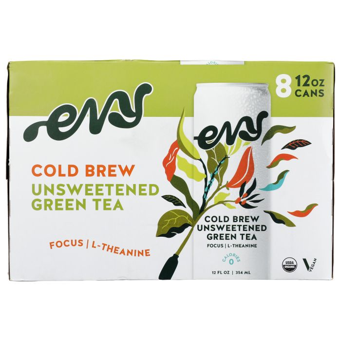 EVY TEA: Cold Brew Unsweetened Green Tea 8 Count, 96 fo