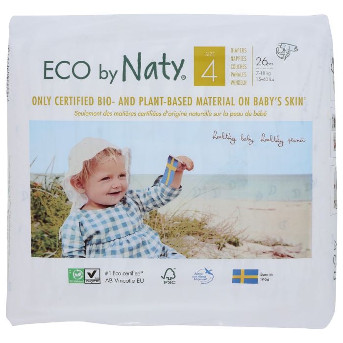NATY ECO BY NATY: Size 4 Diapers, 26 ct