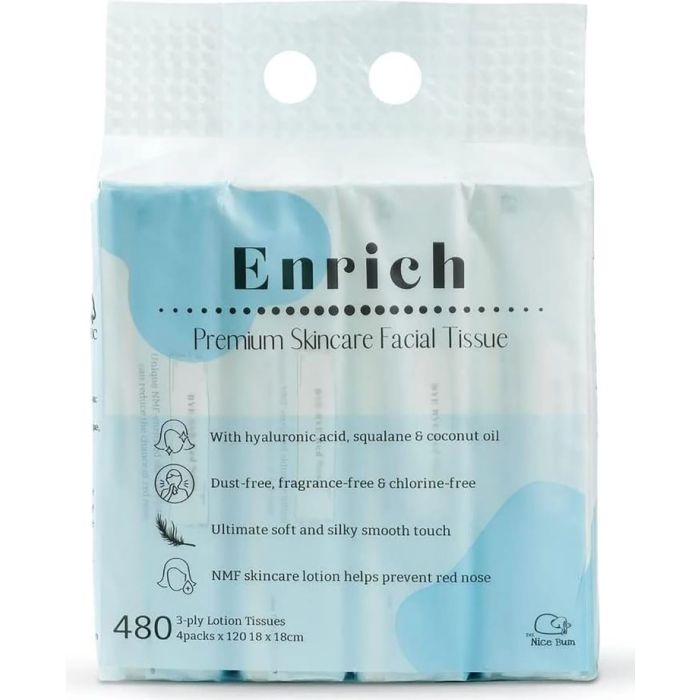 ENRICH: Lotion Facial Tissue 4 Count, 480 ea