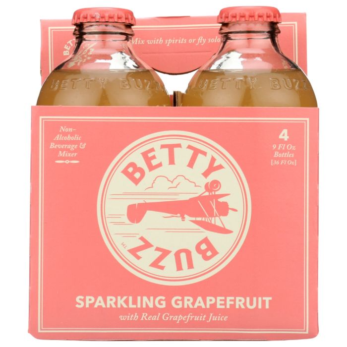 BETTY BUZZ: Sparkling Grapefruit Bottles 4Pk, 36 fo