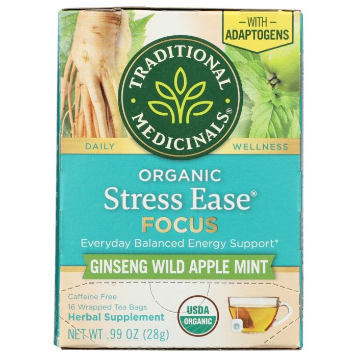 TRADITIONAL MEDICINALS: Stress Ease Focus Tea, 16 bg