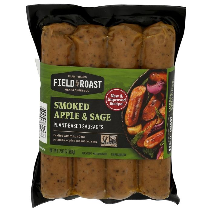 FIELD ROAST: Smoked Apple Sage Plant Based Sausages, 12.95 oz