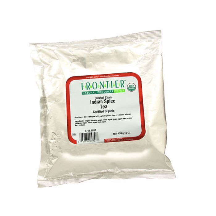 FRONTIER HERB: Organic Indian Spice Herbal Chai Tea, 16 oz