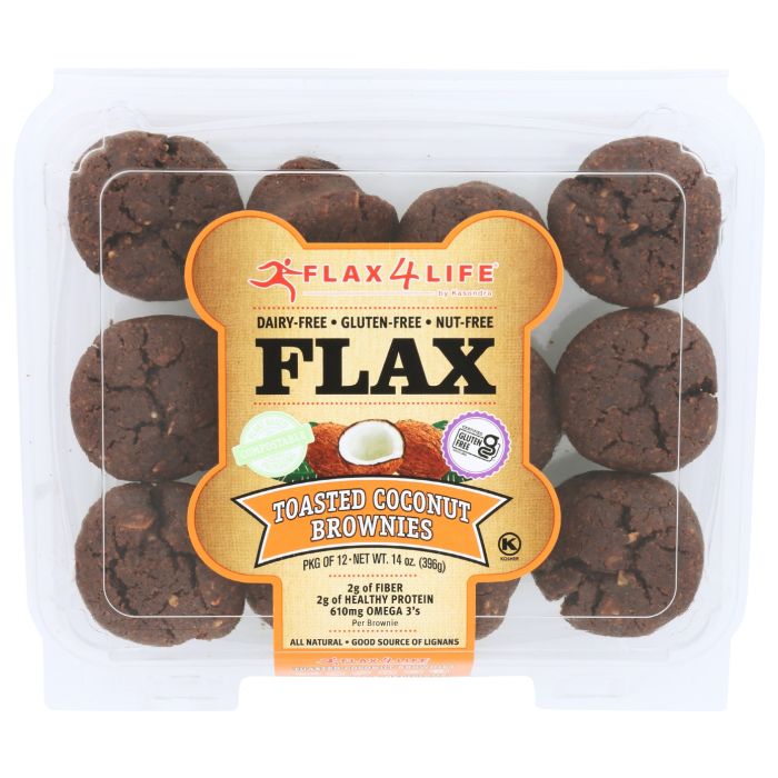 FLAX4LIFE: Toasted Coconut Brownie Mini Muffins, 14 oz