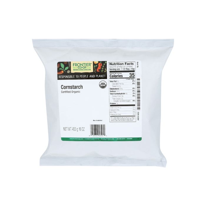 FRONTIER HERB: Organic Cornstarch, 16 oz