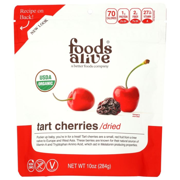FOODS ALIVE: Organic Dried Tart Cherries, 10 oz