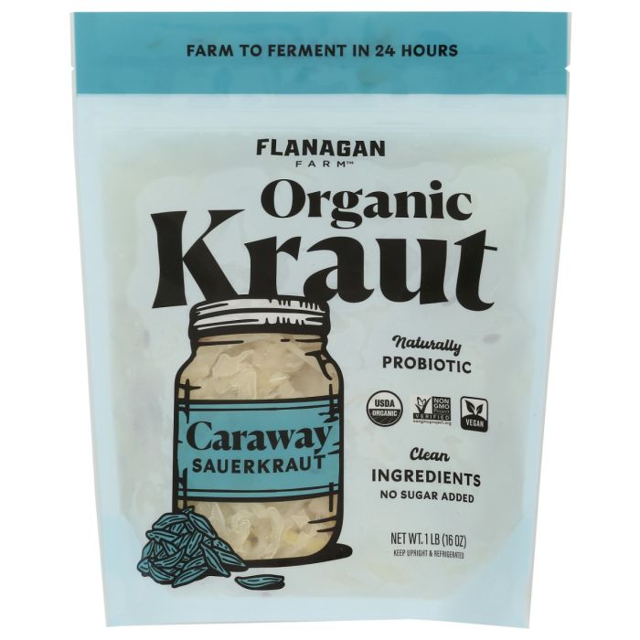 FLANAGAN FARM: Organic Caraway Sauerkraut, 16 oz