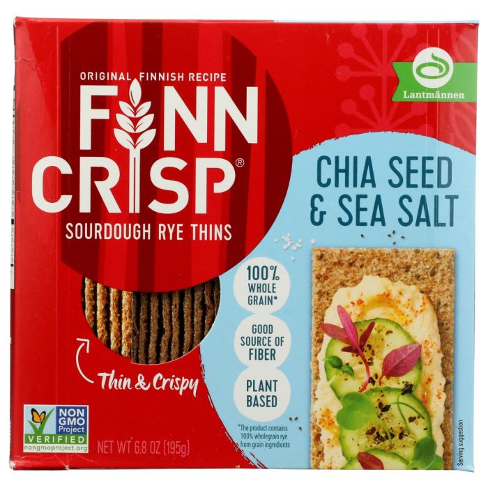 FINN CRISP: Chia Seed and Sea Salt Sourdough Rye Thins, 6.8 oz