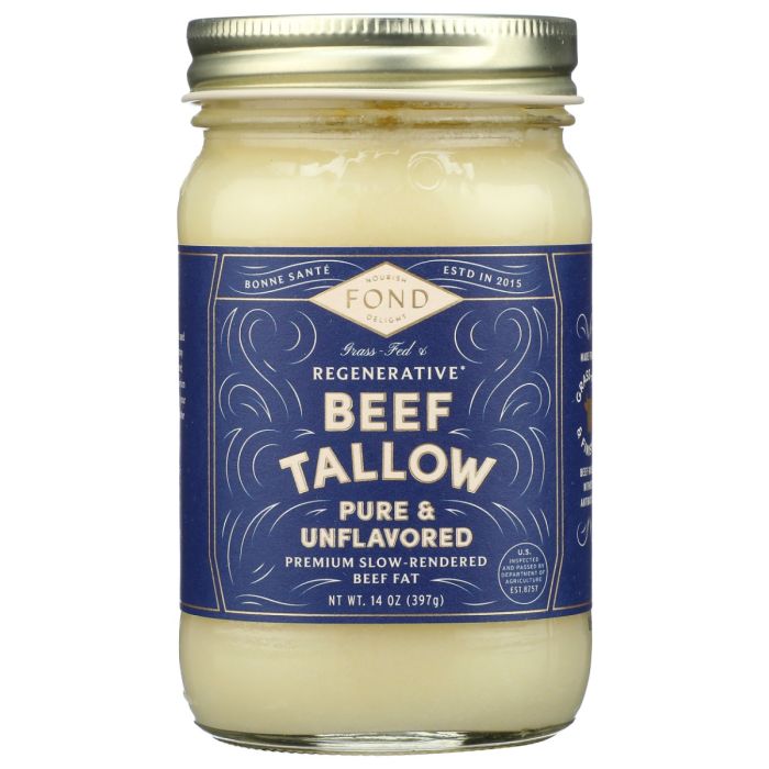 FOND BONE BROTH: Beef Tallow Pure and Unflavored, 14 oz