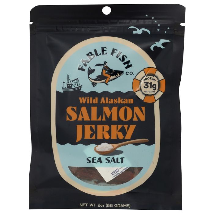 FABLE FISH CO: Sea Salt  Wild Alaskan Sockeye Jerky, 2 oz