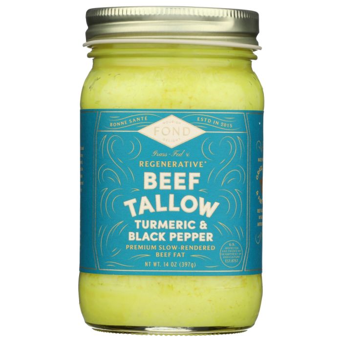 FOND BONE BROTH: Beef Tallow Turmeric and Black Pepper, 14 oz