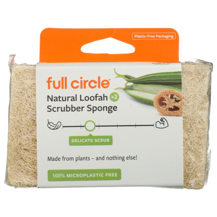 FULL CIRCLE HOME: Natural Loofah Scrubber Sponge, 2 pk