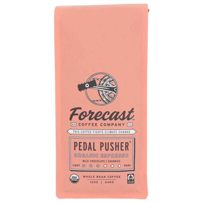 FORECAST COFFEE: Pedal Pusher Whole Bean Coffee, 12 oz