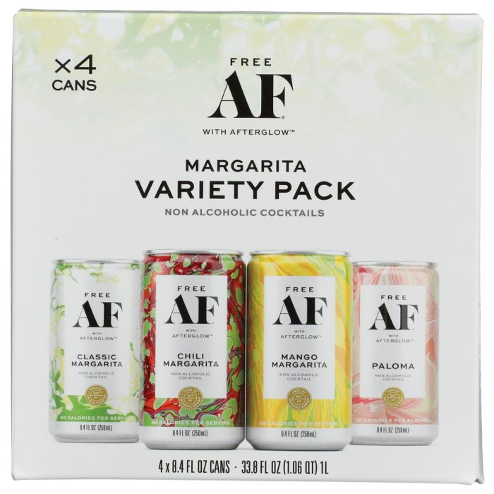 FREE AF: Non Alcoholic Margarita Variety Pack 4 Count, 33.6 fo