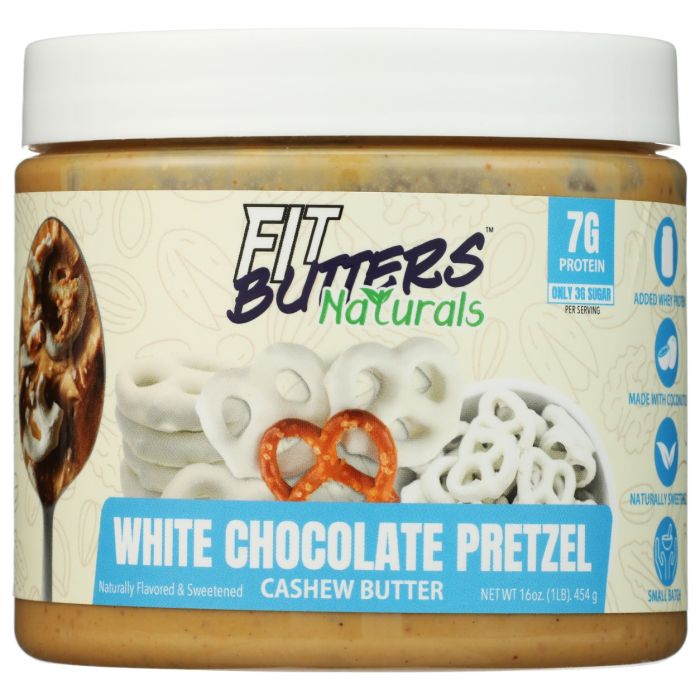 FIT BUTTERS: Naturals White Chocolate Pretzel Cashew Butter, 16 oz