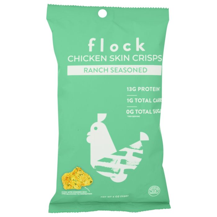 FLOCK: Ranch Chicken Skin Chips, 4 oz