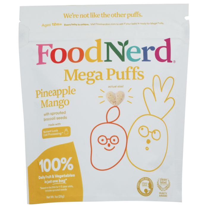 FOODNERD: Pineapple Mango Mega Puffs, 1 oz 