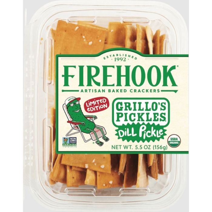 FIREHOOK: Grillos Pickles Dill Pickle Artisan Baked Crackers, 5.5 oz