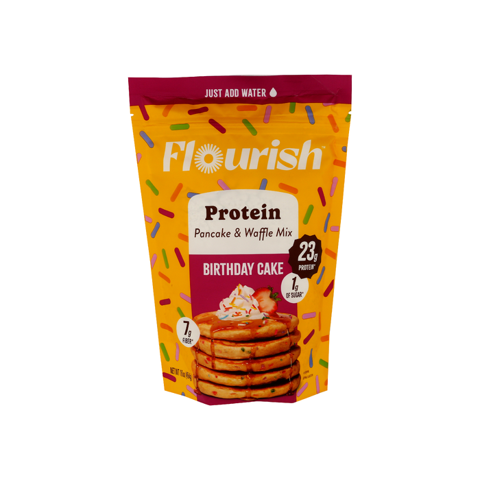 FLOURISH: Birthday Cake Protein Pancake Mix, 16 oz