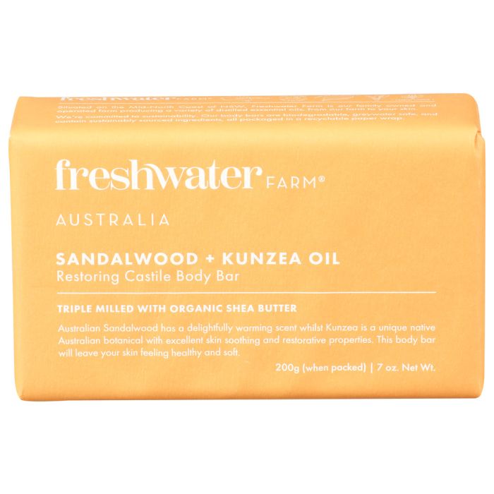 FRESHWATER FARM AUSTRALIA: Sandalwood Kunzea Oil Body Bar, 7 oz