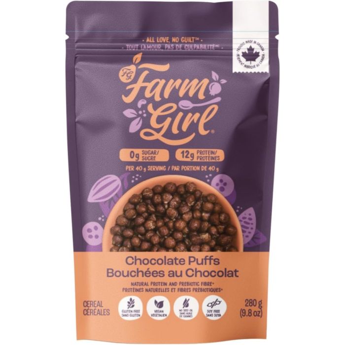 FARM GIRL: Chocolate Puffs Cereal, 9.9 oz