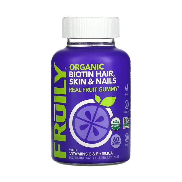 FRUILY: Biotin Hair Skin and Nails Real Fruit Gummy, 60 ea