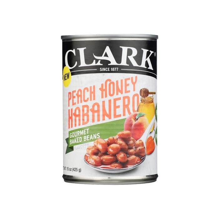 CLARK FOODS: Peach Honey Habanero Gourmet Baked Beans, 15 oz