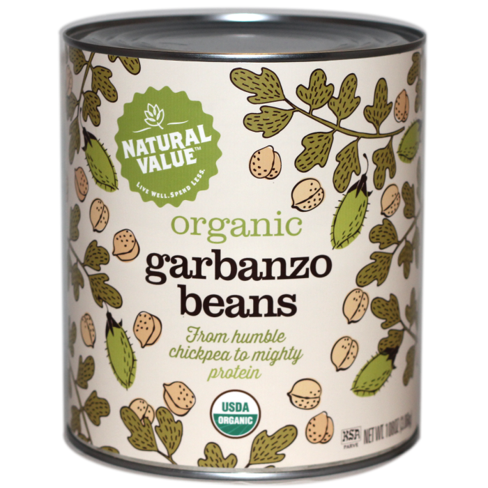 NATURAL VALUE: 100% Organic Garbanzo Beans, 108 oz