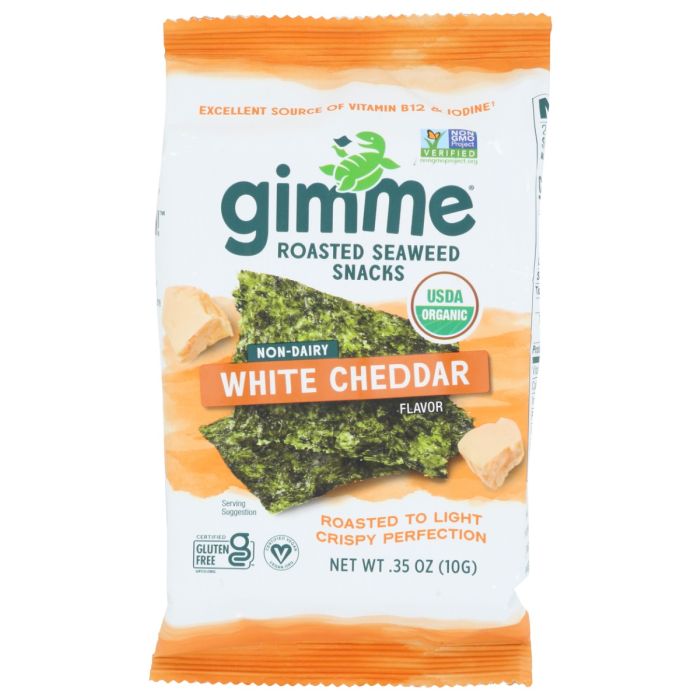 GIMME: White Cheddar Seaweed Snacks, 0.35 oz