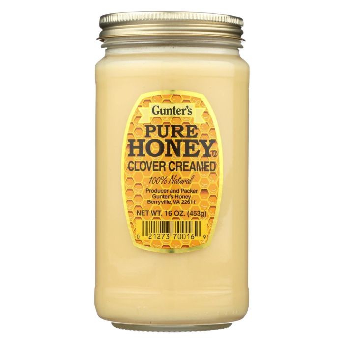 GUNTERS: Pure Honey Clover Creamed, 16 oz