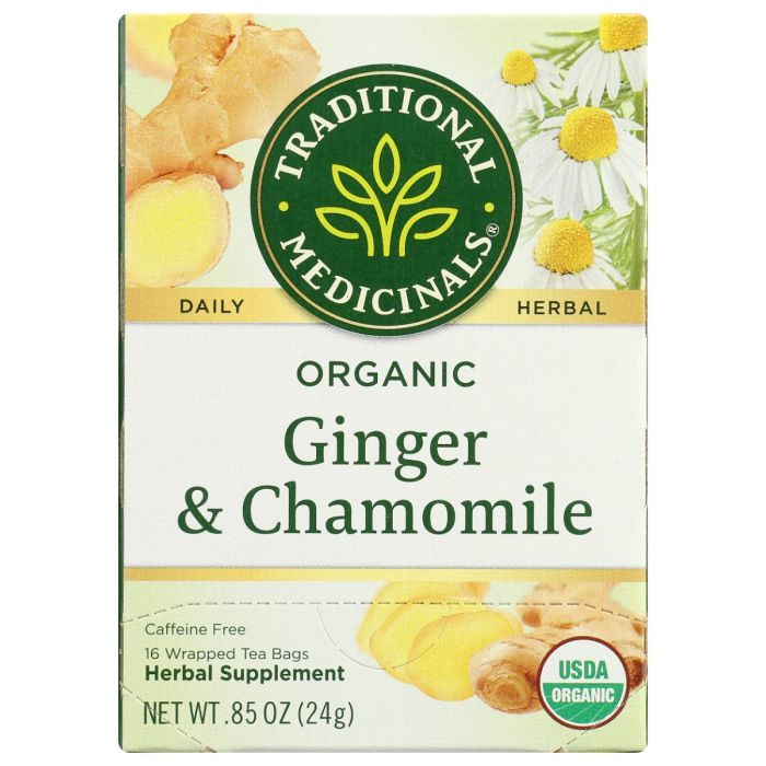 TRADITIONAL MEDICINALS: Ginger and Chamomile Tea, 16 bg
