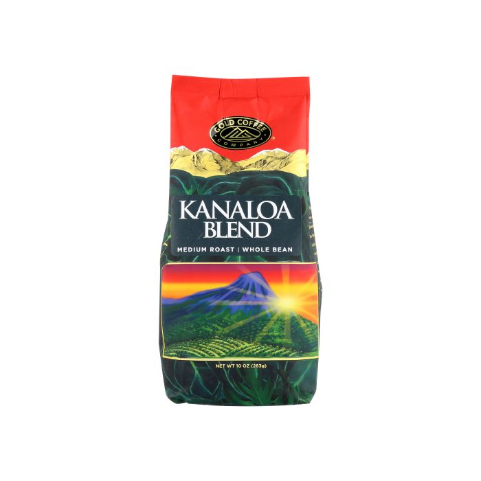 GOLD COFFEE: Kanaloa Blend Whole Bean Coffee, 10 oz