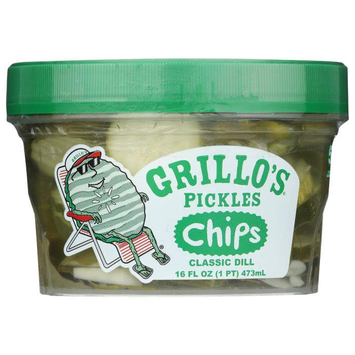 GRILLOS PICKLES: Classic Dill Chips, 16 oz
