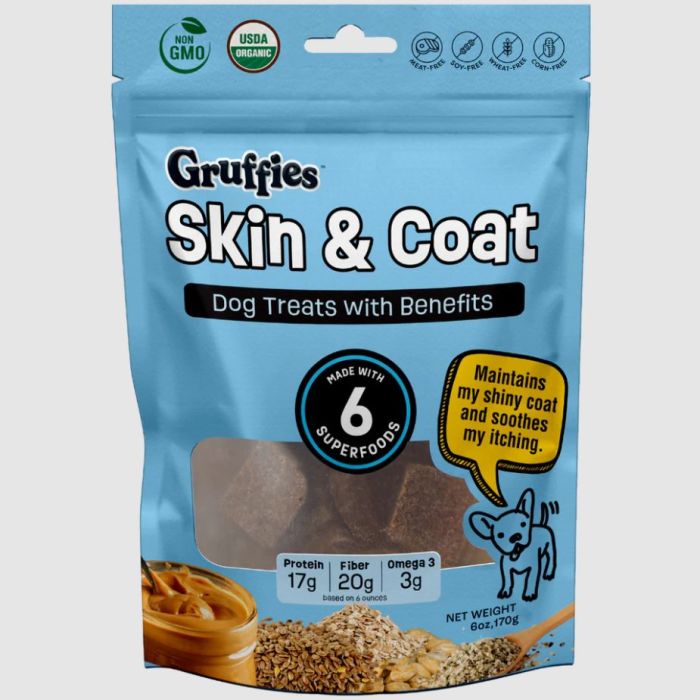 GRUFFIES: Skin and Coat Dog Treats, 6 oz