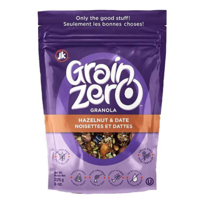 GRAIN ZERO: Hazelnut and Date Granola, 8 oz