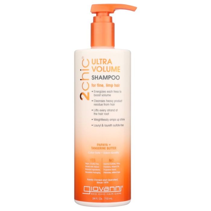 GIOVANNI COSMETICS: 2Chic Ultra Volume Shampoo Tangerine and Papaya Butter, 24 oz