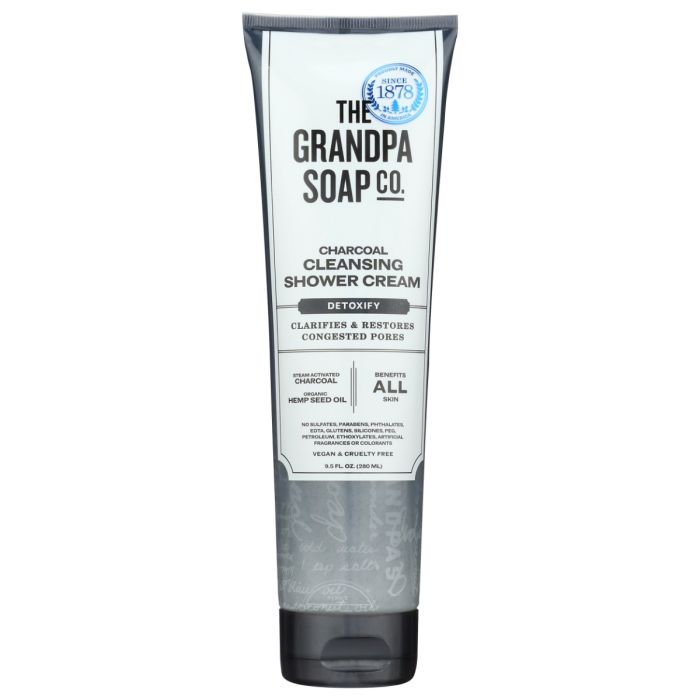 GRANDPAS: Charcoal Cleansing Shower Cream, 9.5 oz
