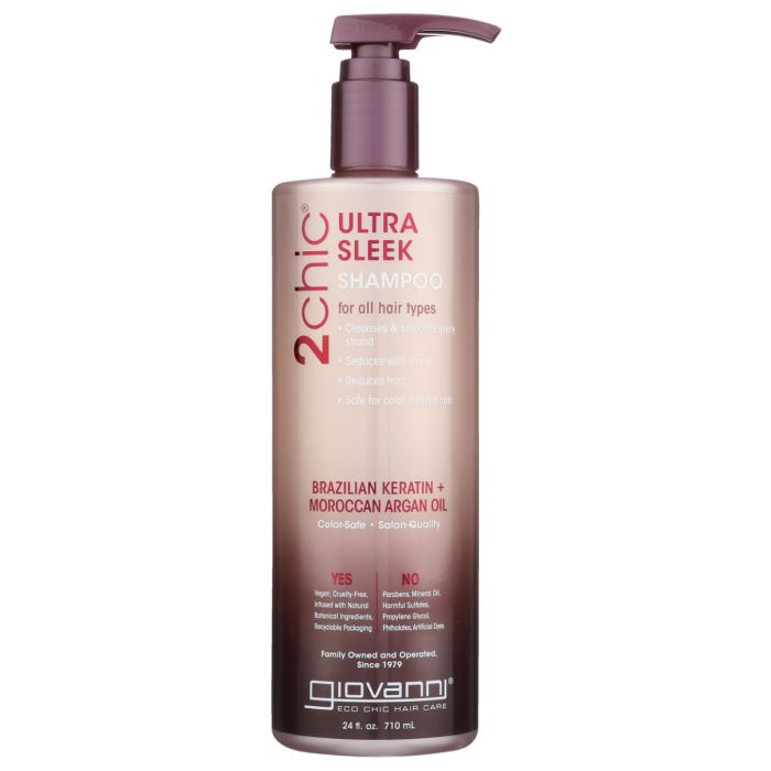 GIOVANNI COSMETICS: 2chic Ultra Sleek Shampoo Brazilian Keratin and Argan Oil, 24 oz