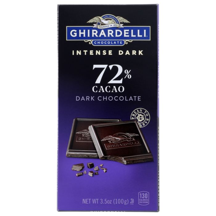GHIRARDELLI: Intense 72 Percent Dark Chocolate Bar, 3.5 oz