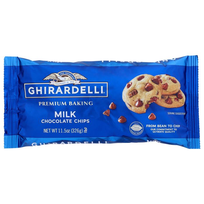 GHIRARDELLI: Premium Milk Chocolate Baking Chips, 11.5 oz