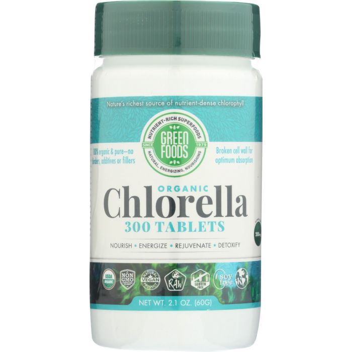 GREEN FOODS: Organic Chlorella 200mg, 300 tb