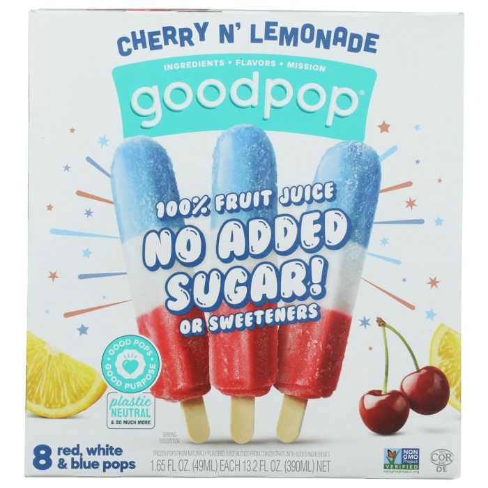 GOODPOP: Cherry Lemonade Ice Pops 8 Count, 13.2 fo