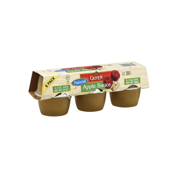 GEFEN: Natural Applesauce Cups 6Pack, 24 oz