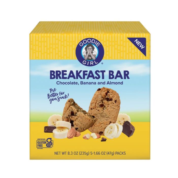 GOODIE GIRL: Chocolate Banana Almond Breakfast Bar 5 Count, 8.3 oz